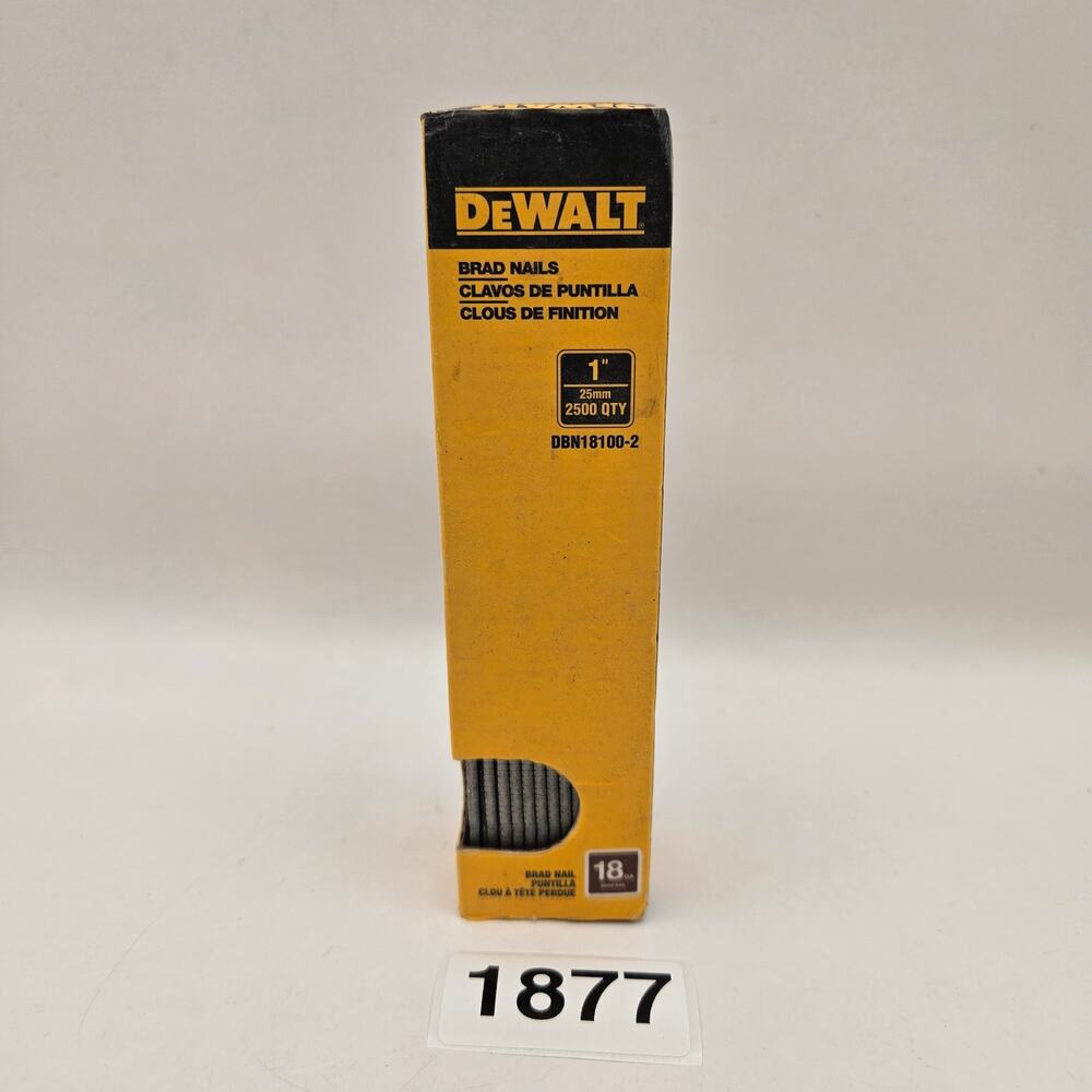 DEWALT DBN18100-2 BRAD NAIL 18-GA 1" 2500QTY NIB